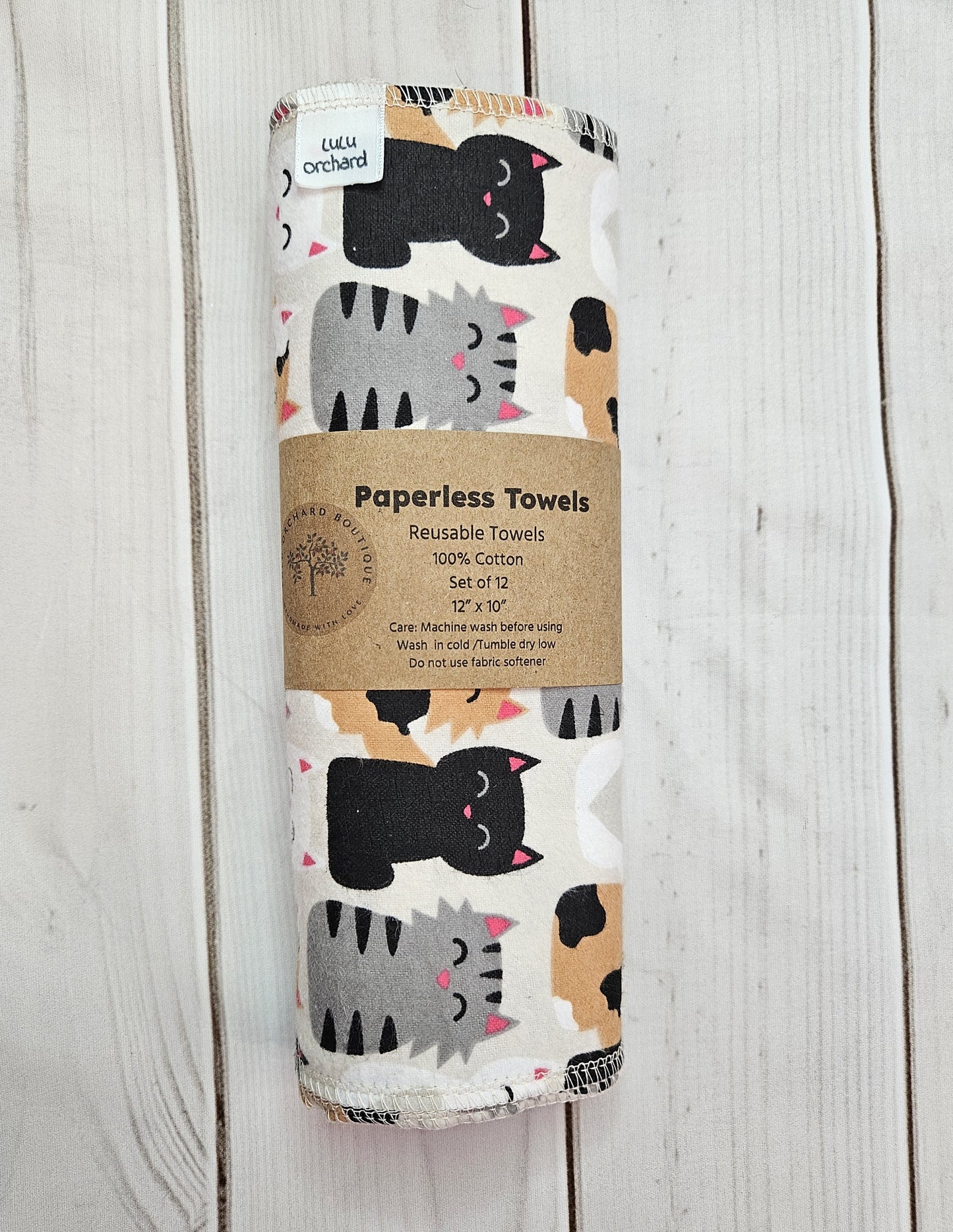 Calico Cats Print Paperless Paper Towels