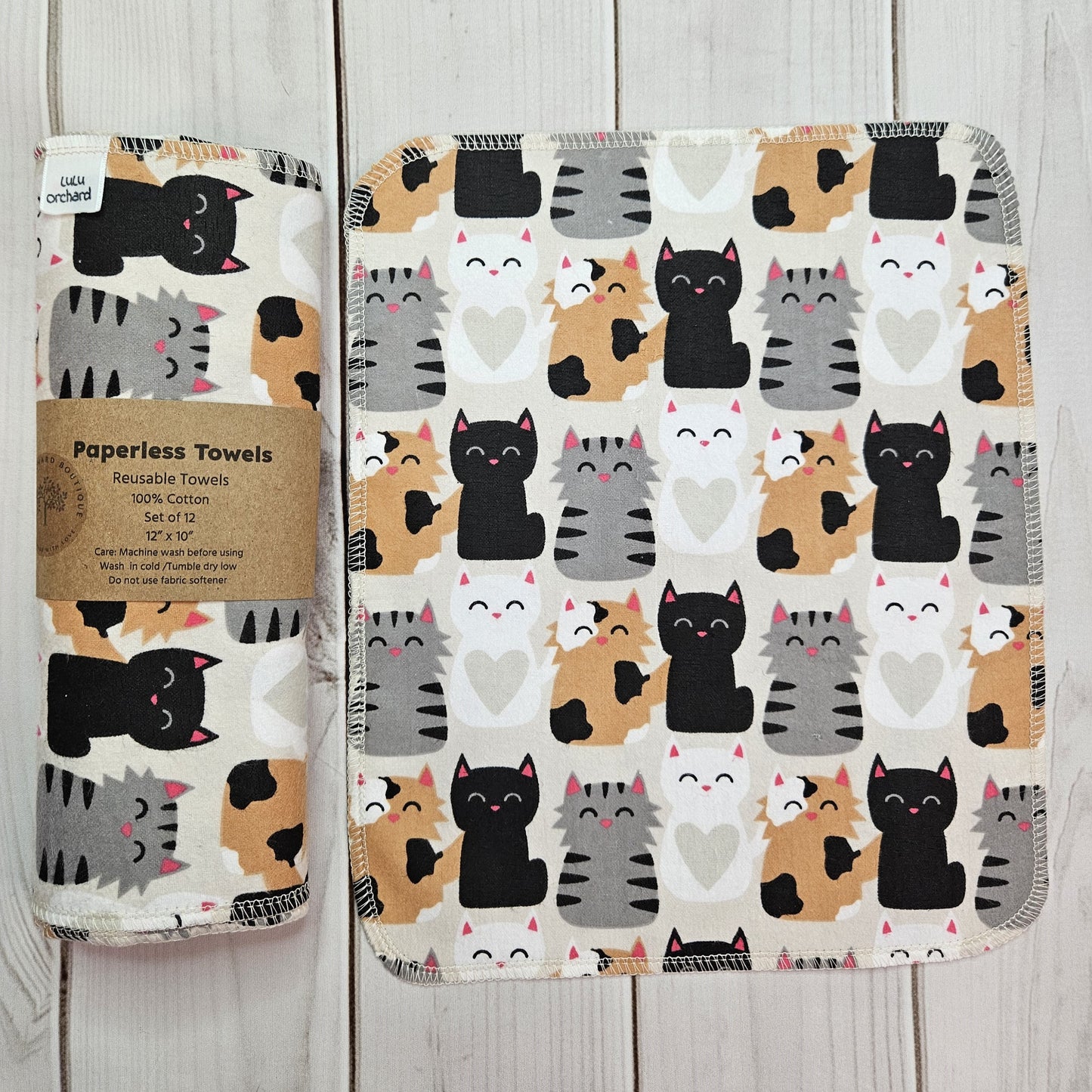 Calico Cats Print Paperless Paper Towels