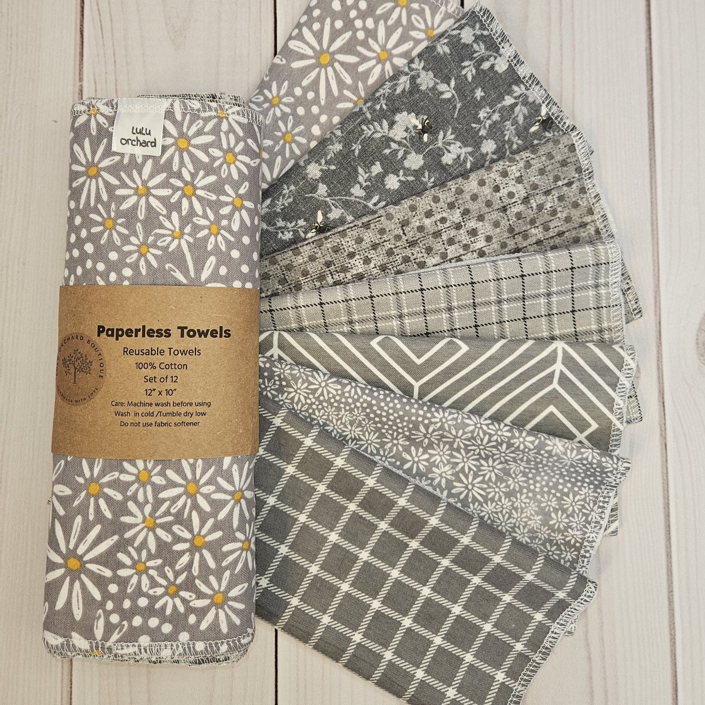 Gray Variety Prints Paperless Paper Towels,