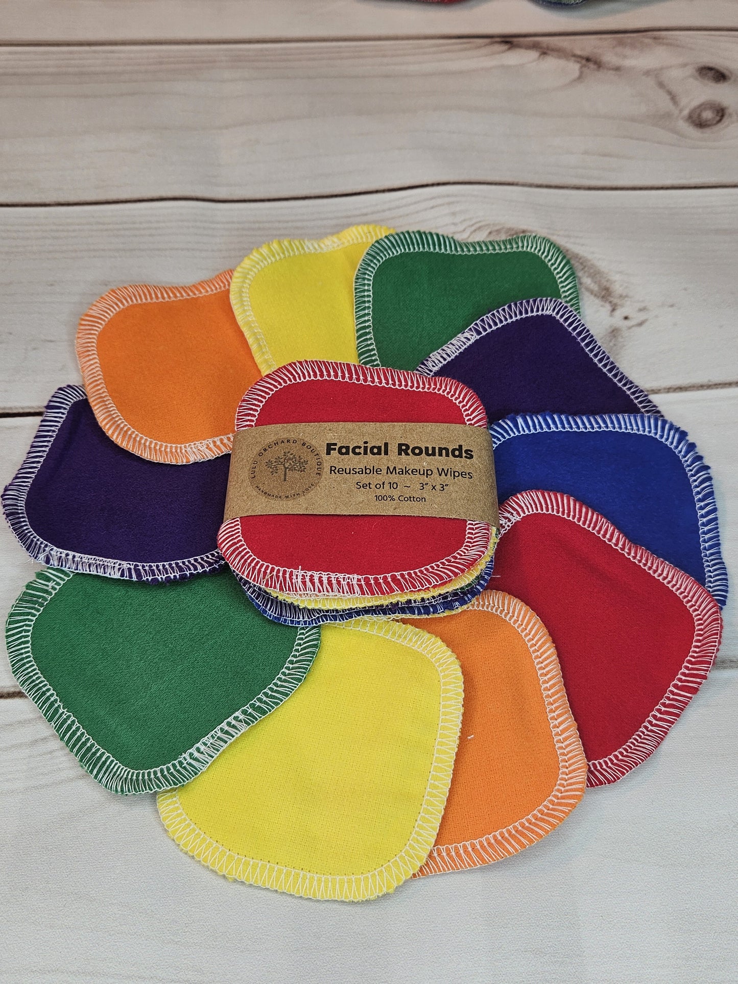 Rainbow Reusable Facial Rounds, Cotton Facial Rounds, Makeup Rounds, Makeup Remover