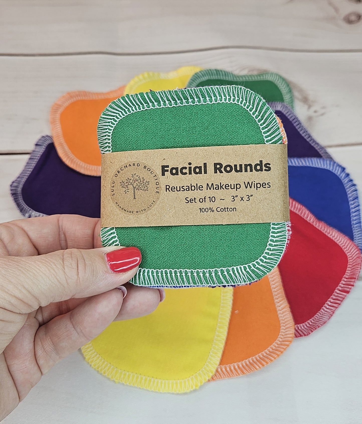 Rainbow Reusable Facial Rounds, Cotton Facial Rounds, Makeup Rounds, Makeup Remover