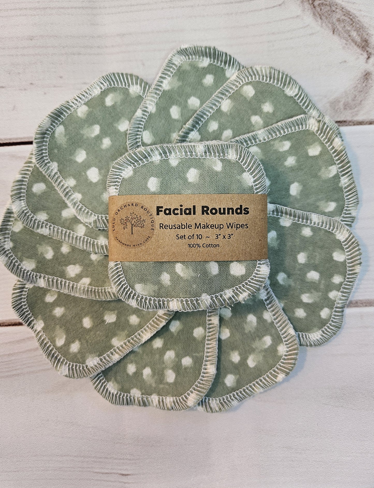 Sage Reusable Facial Rounds, Cotton Facial Rounds, Makeup Rounds, Makeup Remover