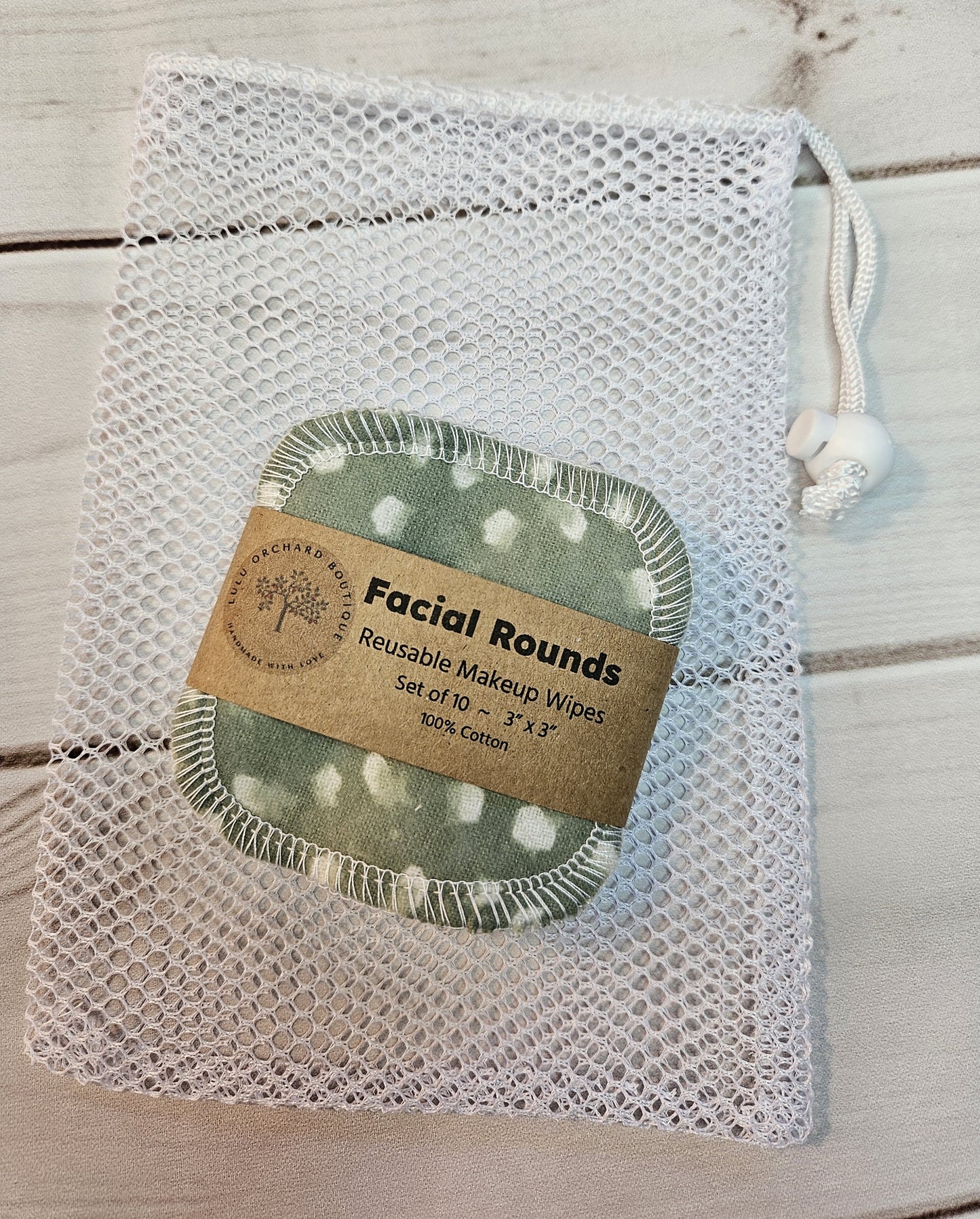 Sage Reusable Facial Rounds, Cotton Facial Rounds, Makeup Rounds, Makeup Remover