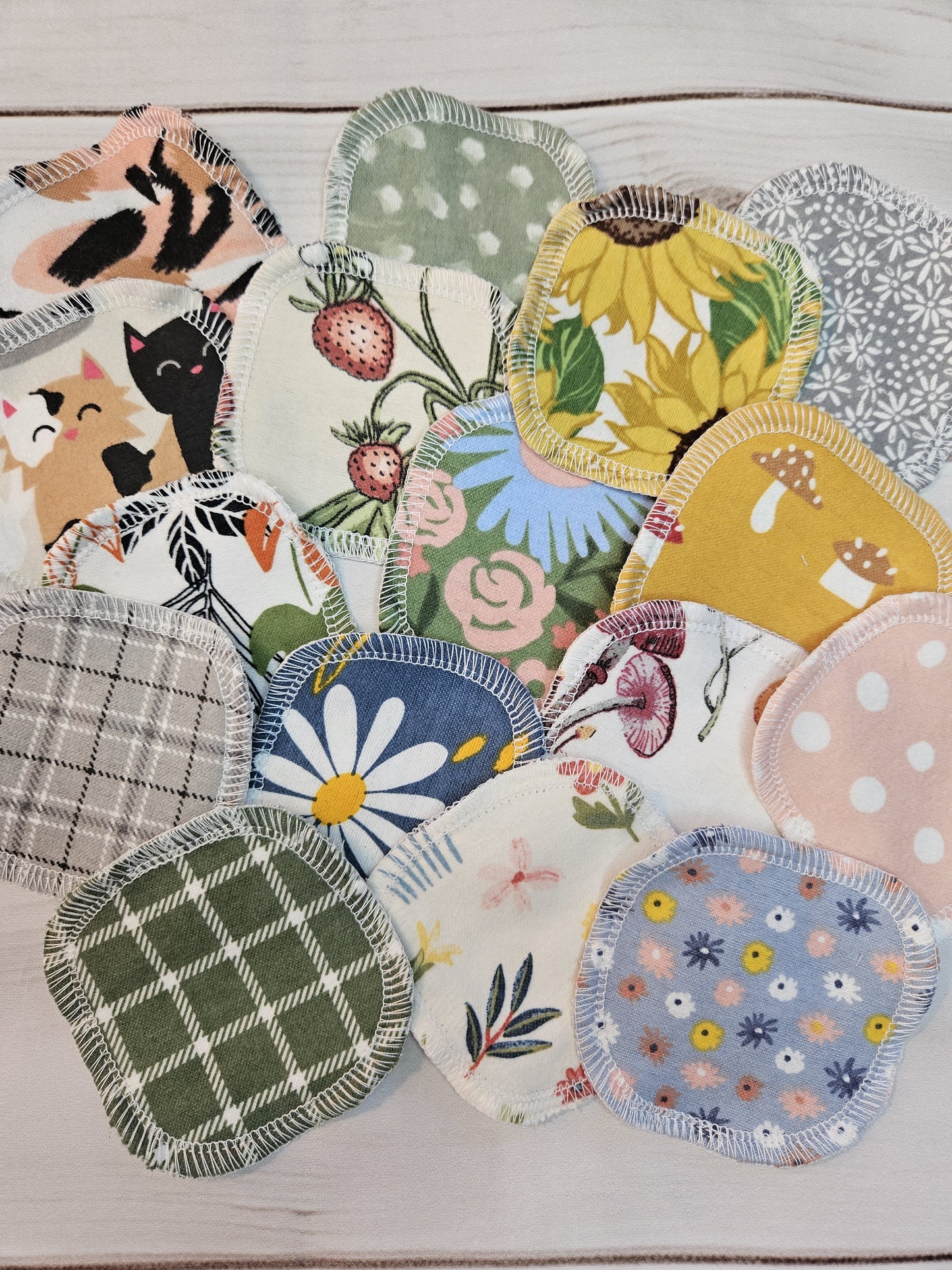 Variety Pack Reusable Facial Rounds, Cotton Facial Rounds, Makeup Rounds, Makeup Remover