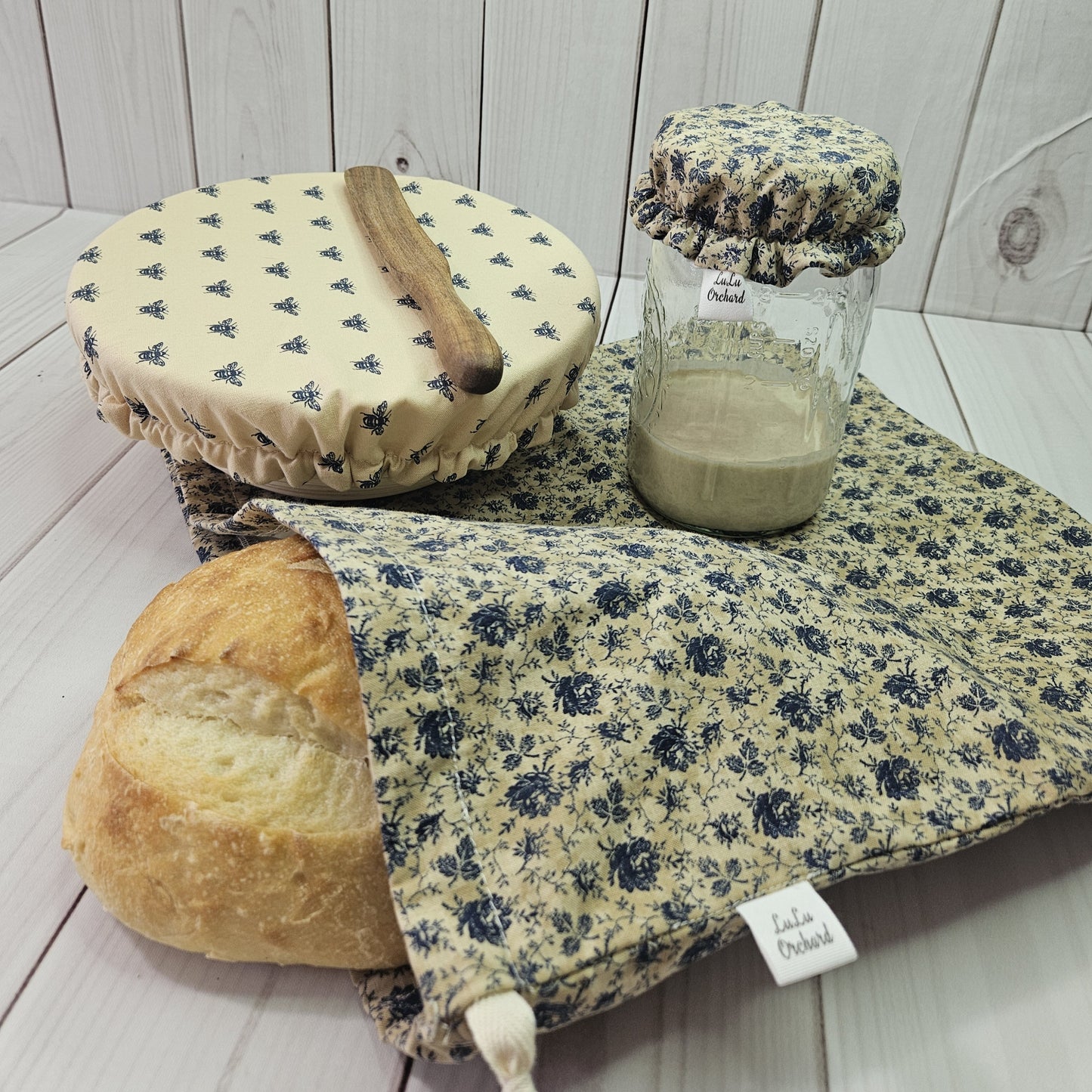 Sourdough Starter Set, Reusable Waterproof Bowl & Jar Cover, Bread Bag