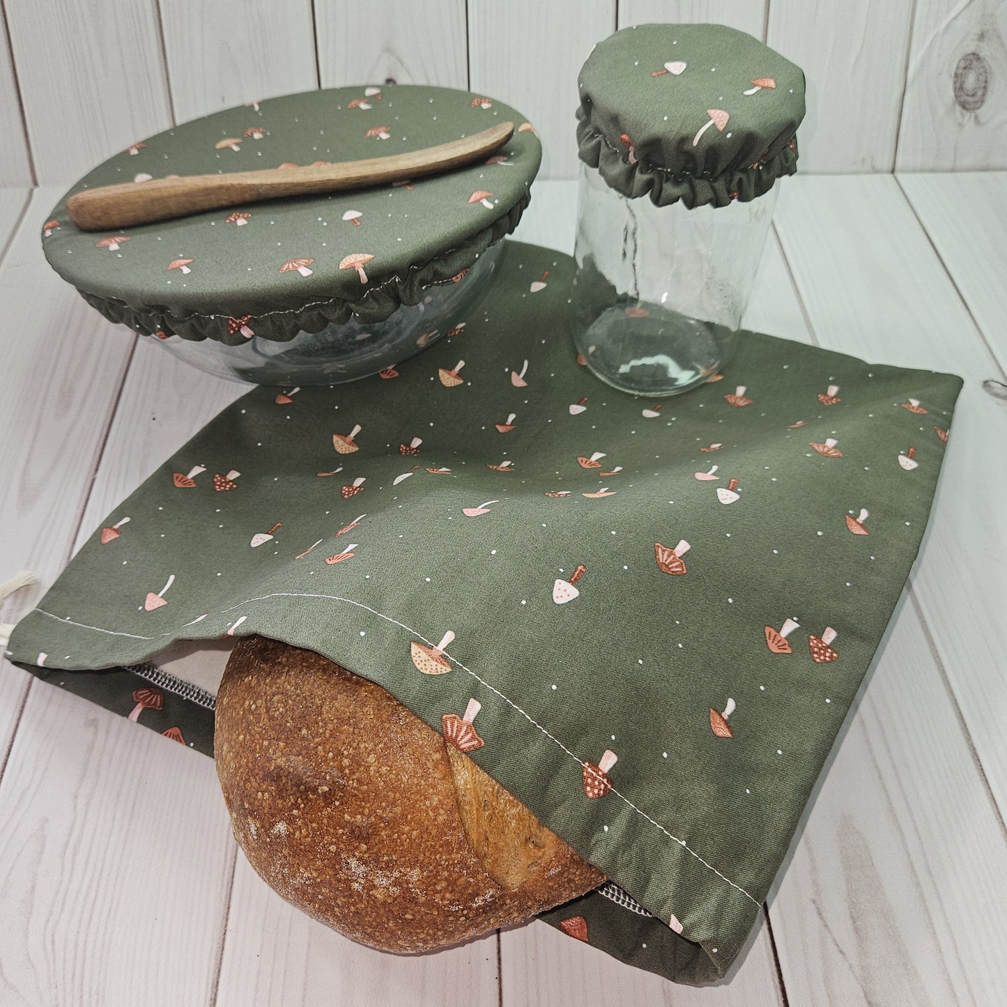 Sourdough Starter Set, Reusable Waterproof Bowl & Jar Cover, Bread Bag