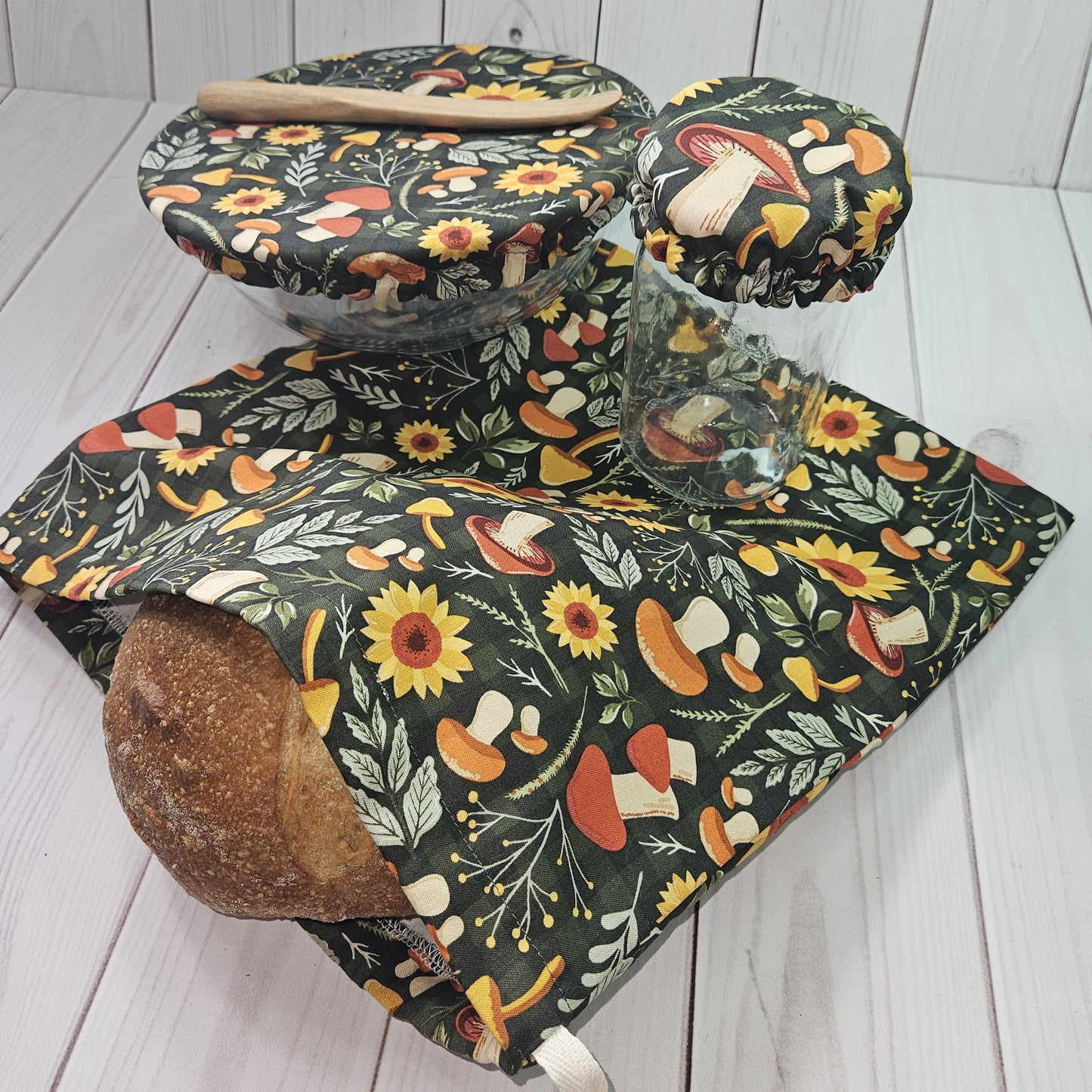 Sourdough Starter Set, Reusable Waterproof Bowl & Jar Cover, Bread Bag