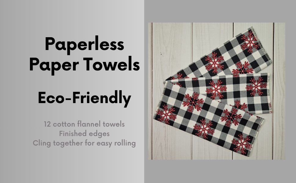 Buffalo Check with Red Snowflakes Paperless Paper Towels