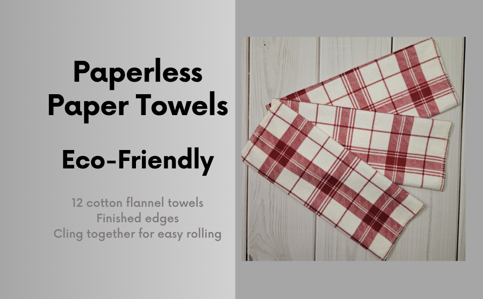 Red and Cream Plaid Paperless Paper Towels