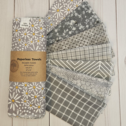 Gray Variety Prints Paperless Paper Towels,