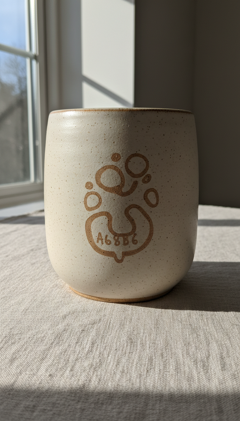 Stoneware Storage Jar with Hand-Drawn Label