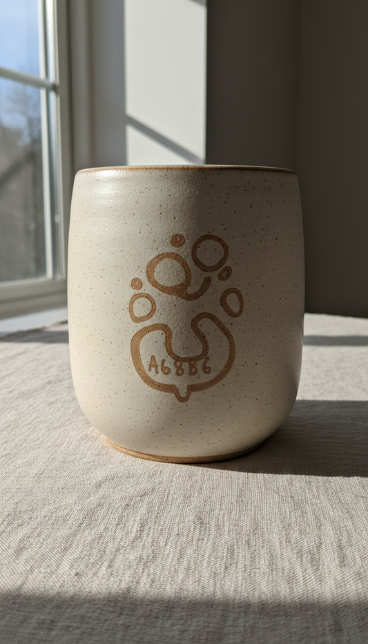 Stoneware Storage Jar with Hand-Drawn Label