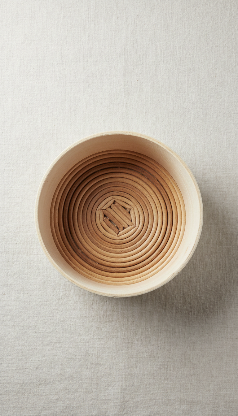 Wooden proofing basket for rustic loaves