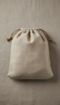 Linen bread bag with drawstring