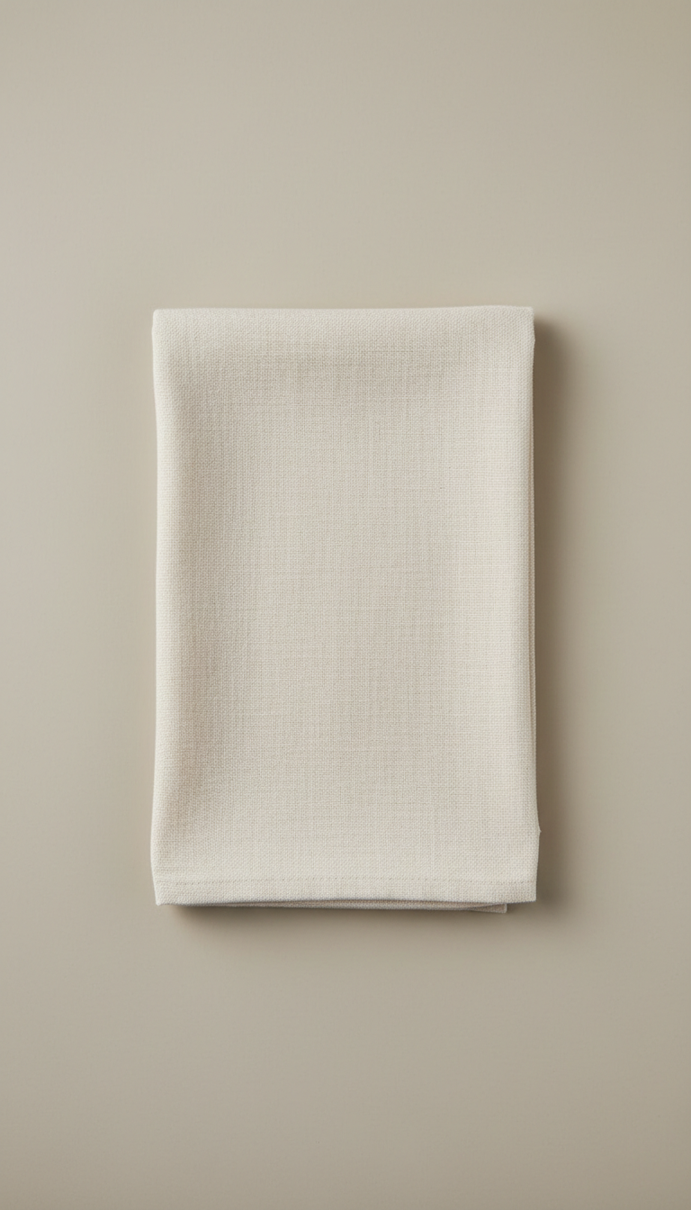Cotton tea towel with hand-finished edges
